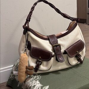 Burberry Cream and Brown Shoulder Bag
